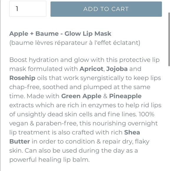 Seraphine Botanicals apple + baume glow lip mask - Picture 4 of 5